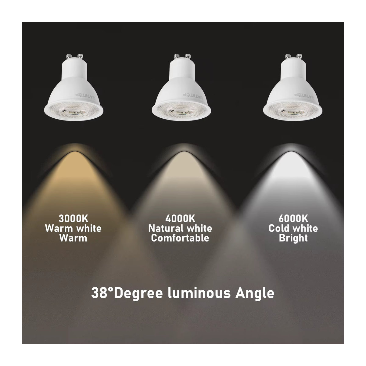 Gatetop LED Niederspannung Scheinwerfer Set 5er Los GU5.3 MR16 Warmweiß 12V - Bild 2