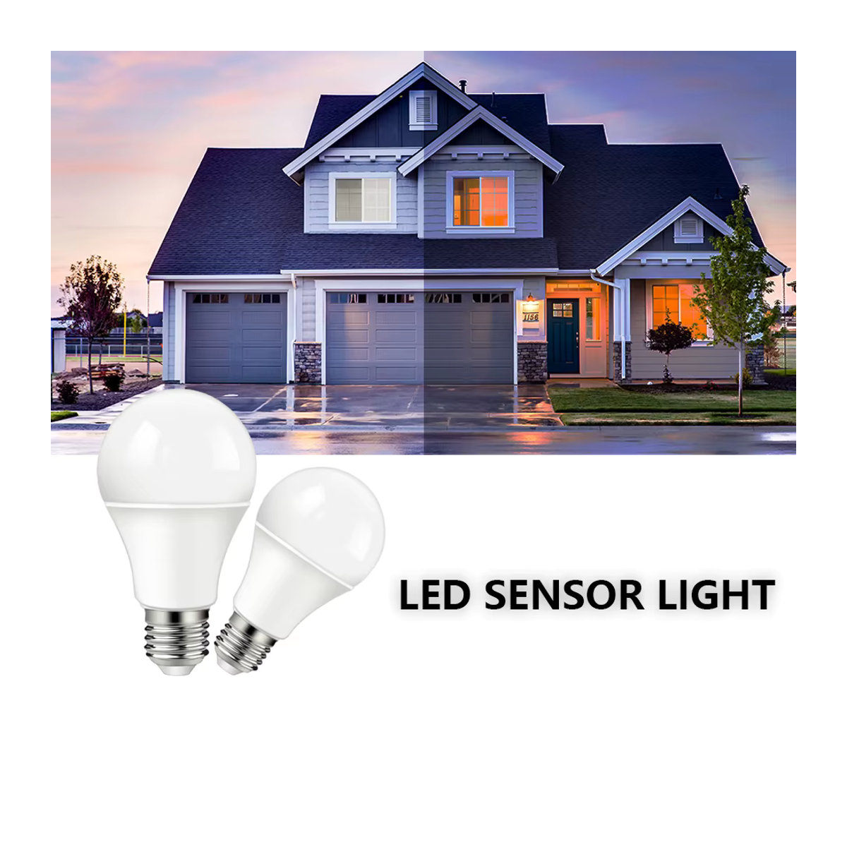 Gatetop LED Sensor Außenleuchte mit Dämmerungsschalter 10W E27 minimalistisch - Bild 5