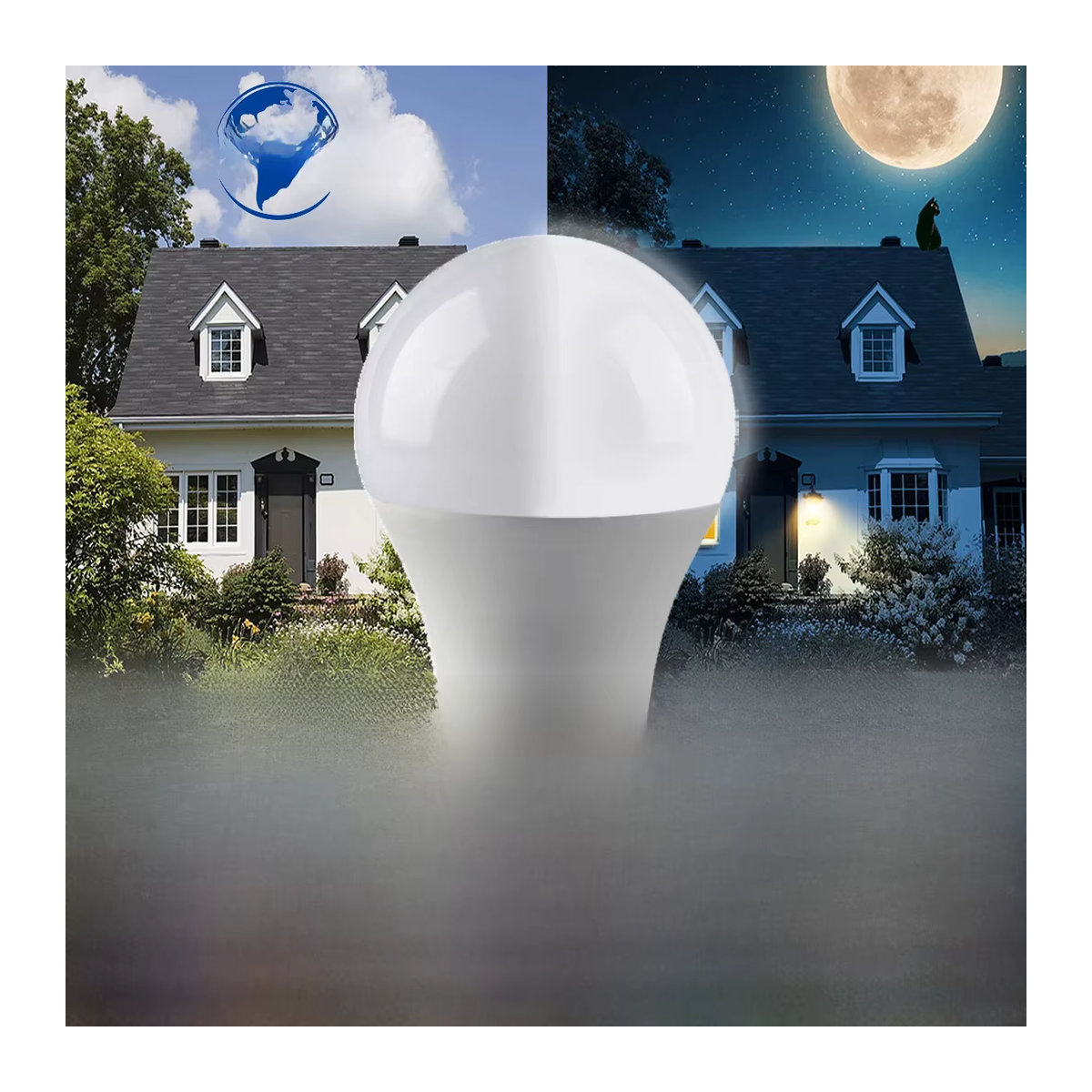 Gatetop LED Sensor Außenleuchte mit Dämmerungsschalter 10W E27 minimalistisch - Bild 7