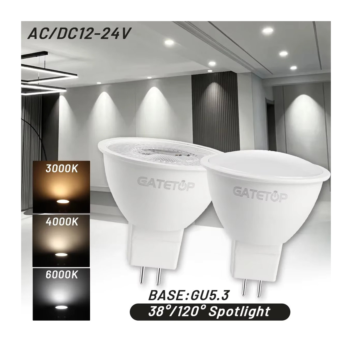 Gatetop LED-Spotlicht MR16 GU5.3 7 W mit 700 lm, 10 Stück - Bild 2