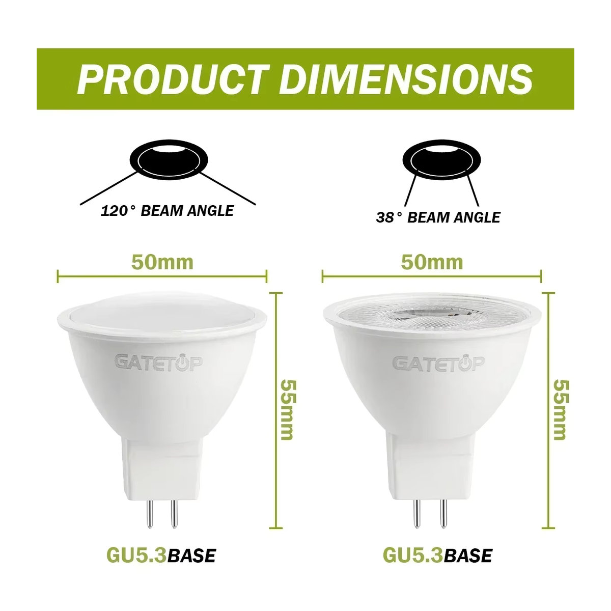 Gatetop LED-Spotlicht MR16 GU5.3 7 W mit 700 lm, 10 Stück - Bild 3
