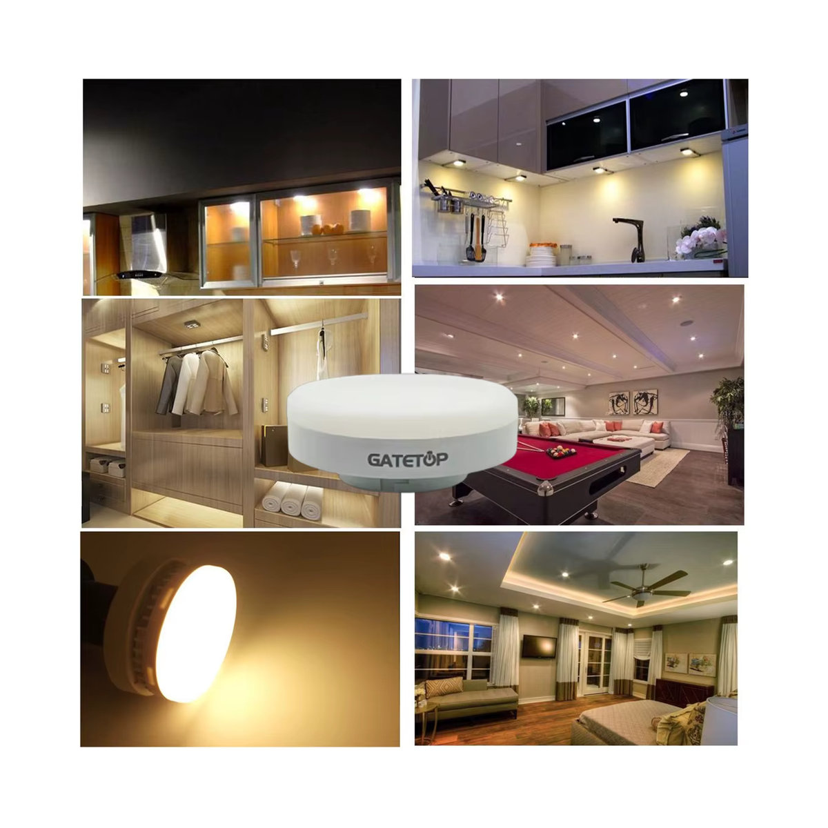 Gatetop LED Strahler GX53 Gitterleuchte für Innenräume, minimalistisches Design, AC85–265 V, 120 Grad Abstrahlwinkel, flimmerfrei - Bild 5