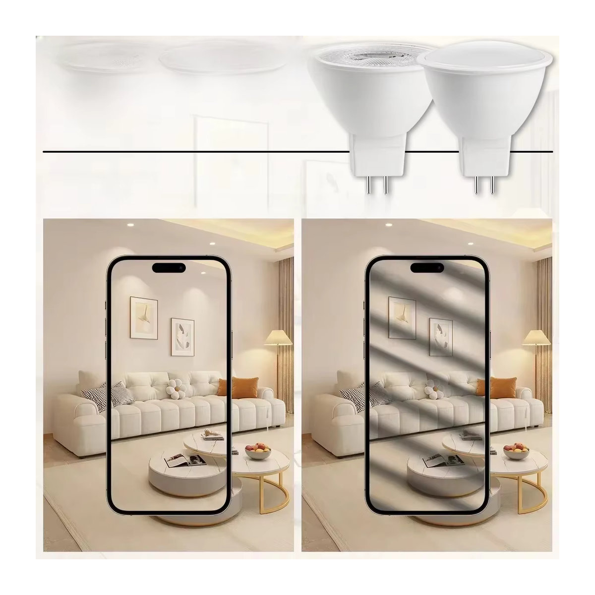 Gatetop LED-Strahler MR16 GU5.3 Set, 5 Stück, 8 W, 800 lm, Ersatz für 50 W Halogenlampen, 12 V / 24 V AC DC - Bild 4