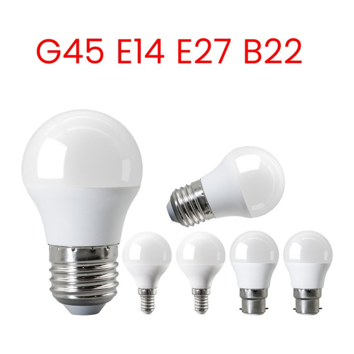 Gatetop Mini G45 LED-Glühbirne für E14 E27 B22, flimmerfrei und energiesparend, wählbare Farbtemperaturen 3000K 4000K 6000K - Bild 1