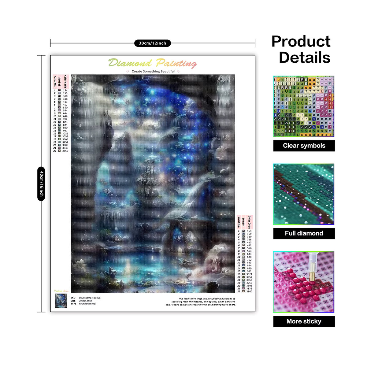 GATYZTORY 5D Diamantgemälde Landschaft Fantasy Mosaik mit vollen runden Bohrern B/H: 30 x 40 cm - Bild 2