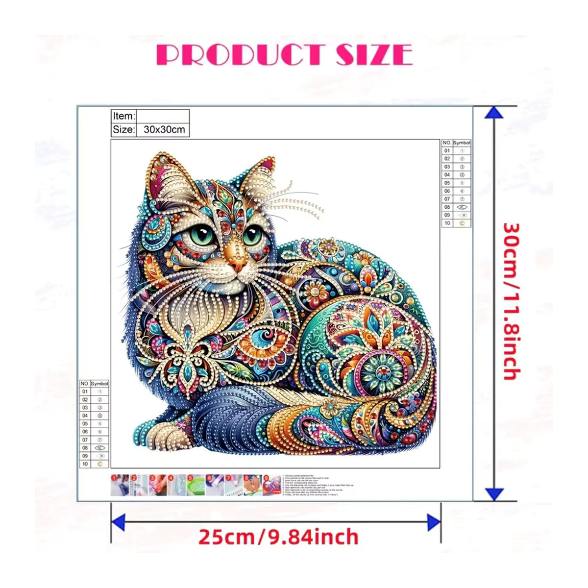GATYZTORY 5D Diamantgemälde Set mit Tier-Motiven Schmetterling Kaninchen und Katze in Mehrfarbig mit teilweise speziell geformten Bohrern als DIY Diamant-Mosaik-Kunst - Bild 2