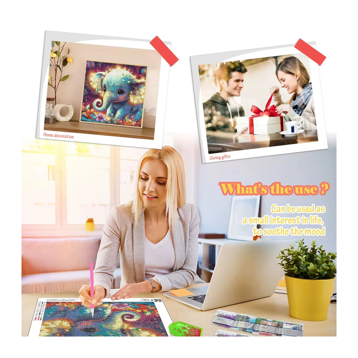 GATYZTORY Diamantmalerei Landschafts-DIY-Stickerei mit Strass-Mosaik in Mehrfarbig - Bild 5