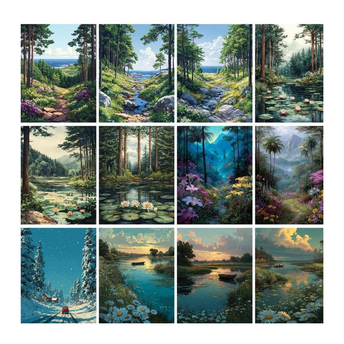 GATYZTORY Malen nach Zahlen für Erwachsene Waldlandschaft Mehrfarbig Modernes DIY Bild Set - Bild 1
