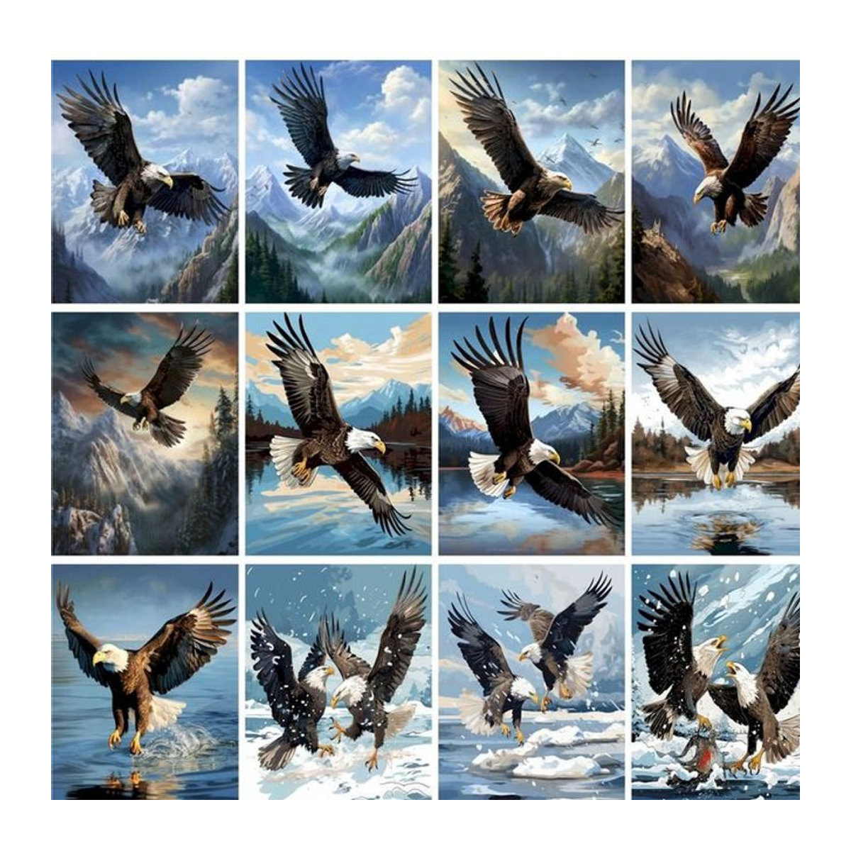 GATYZTORY Malen nach Zahlen Set mit Adler Motiv auf Leinwand und Acrylfarben in Mehrfarbig - Bild 1