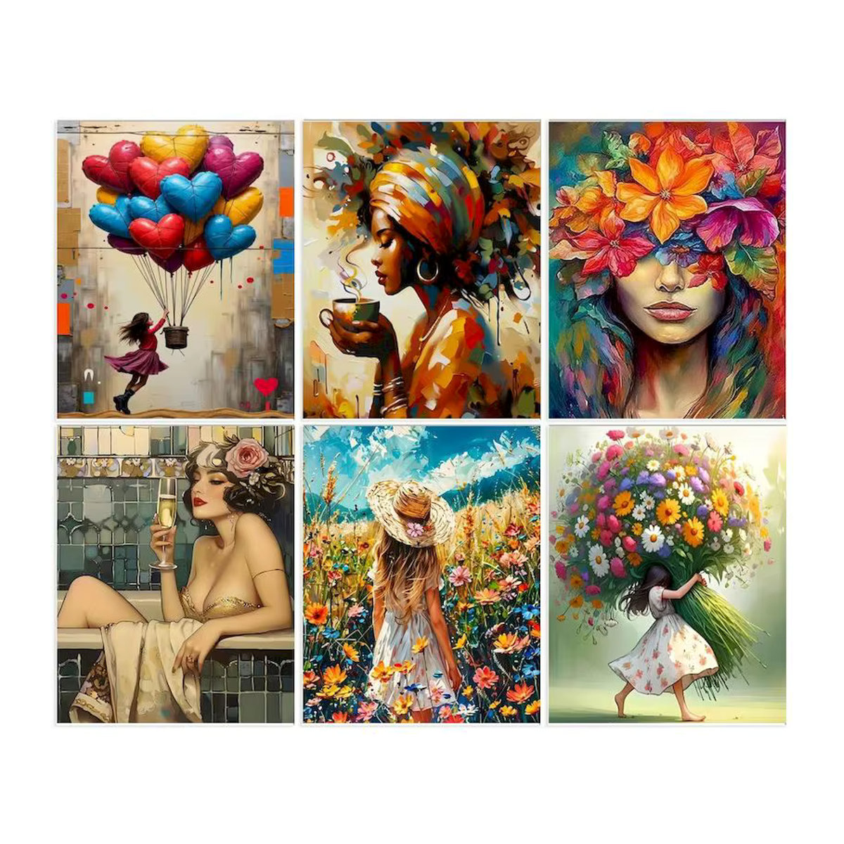 GATYZTORY Malen nach Zahlen Set mit Frauen Porträt auf Leinwand, mehrfarbig, B/H: 40 x 50 cm - Bild 2