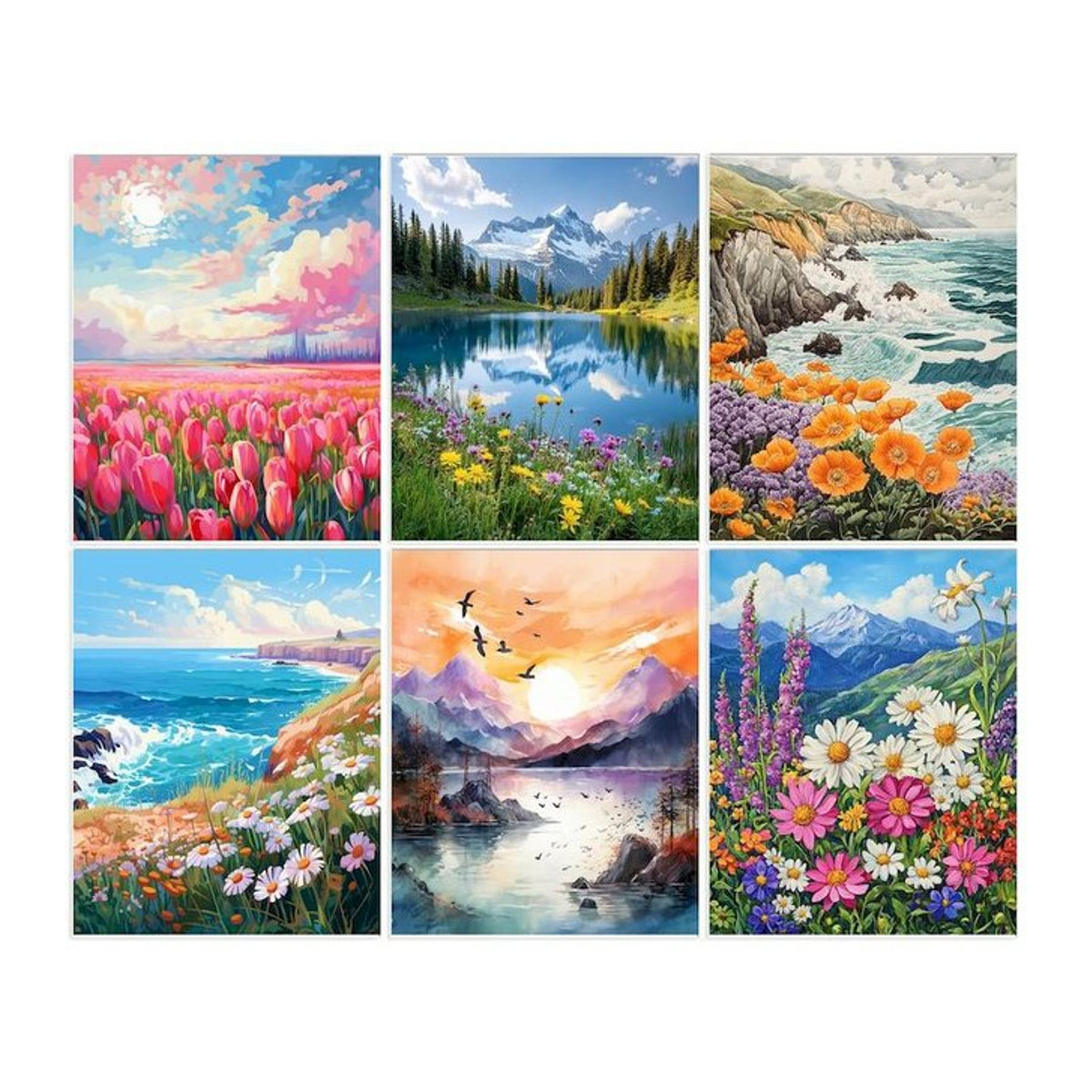GATYZTORY Malen nach Zahlen Set mit Landschaftsmotiv, moderne Acrylfarbe auf Leinwand, mehrfarbig, Querformat, B/H: 50 x 40 cm - Bild 1
