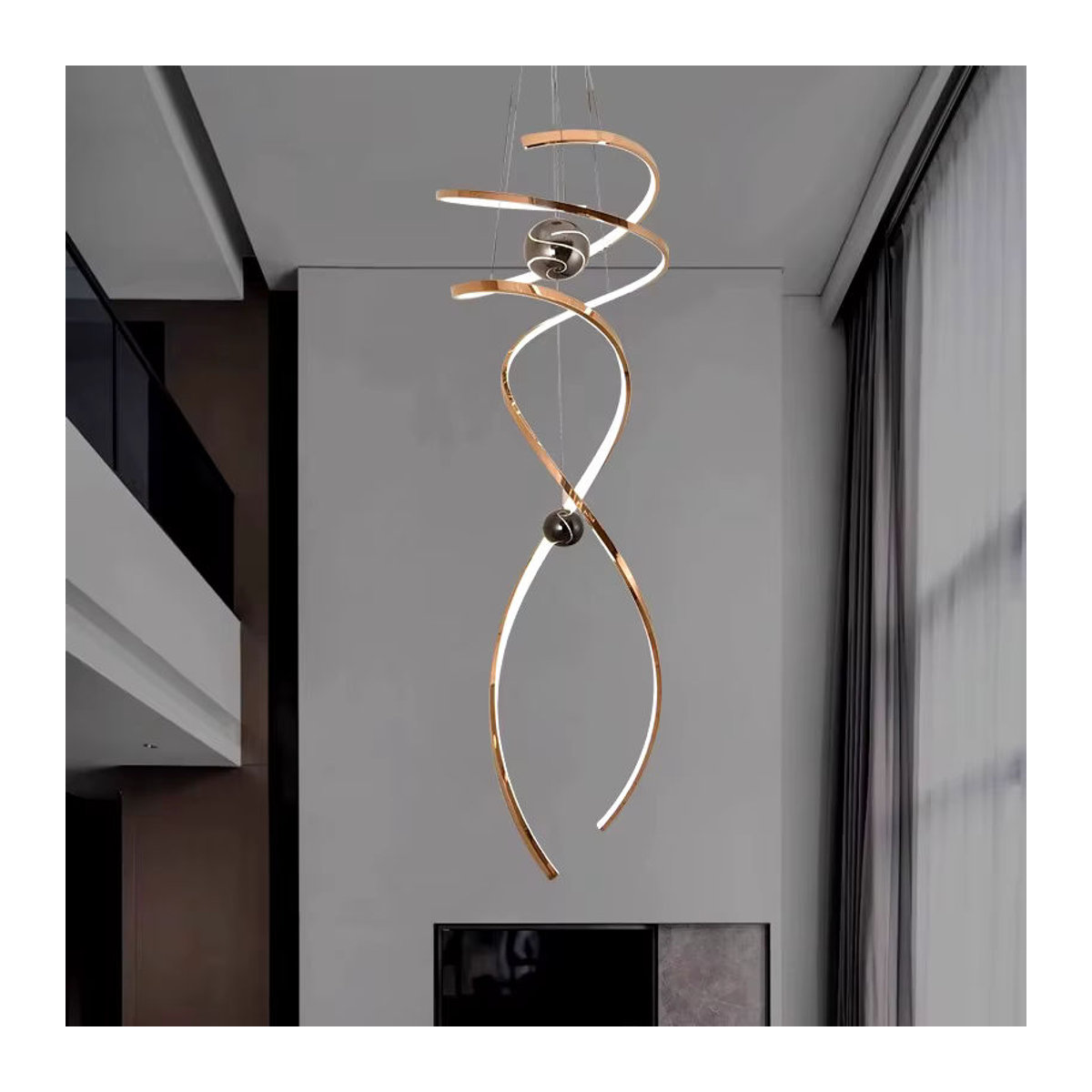 Gbbmade Moderne LED Pendelleuchte aus Metall für Wohnzimmer und Treppenhaus - Bild 4