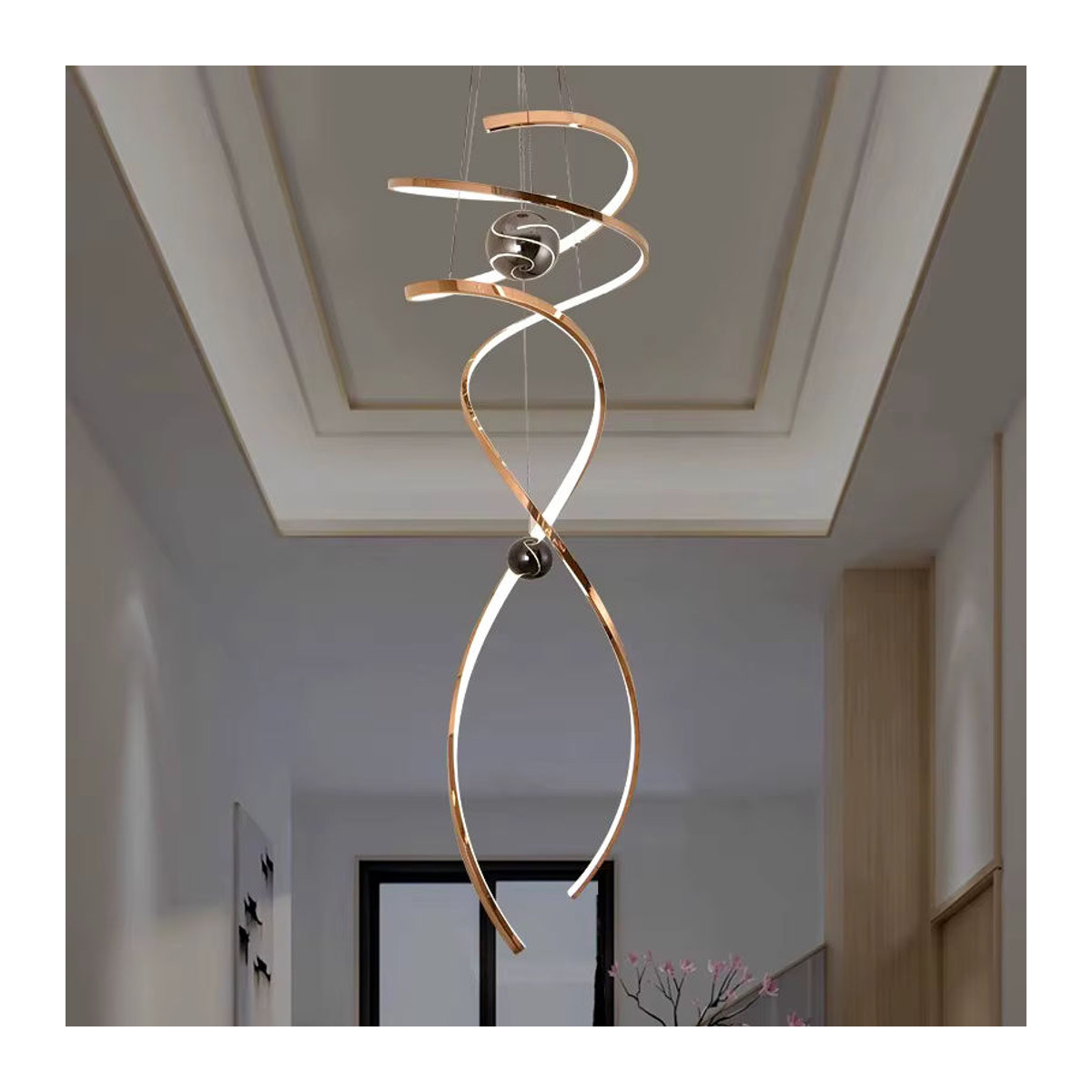 Gbbmade Moderne LED Pendelleuchte aus Metall für Wohnzimmer und Treppenhaus - Bild 5