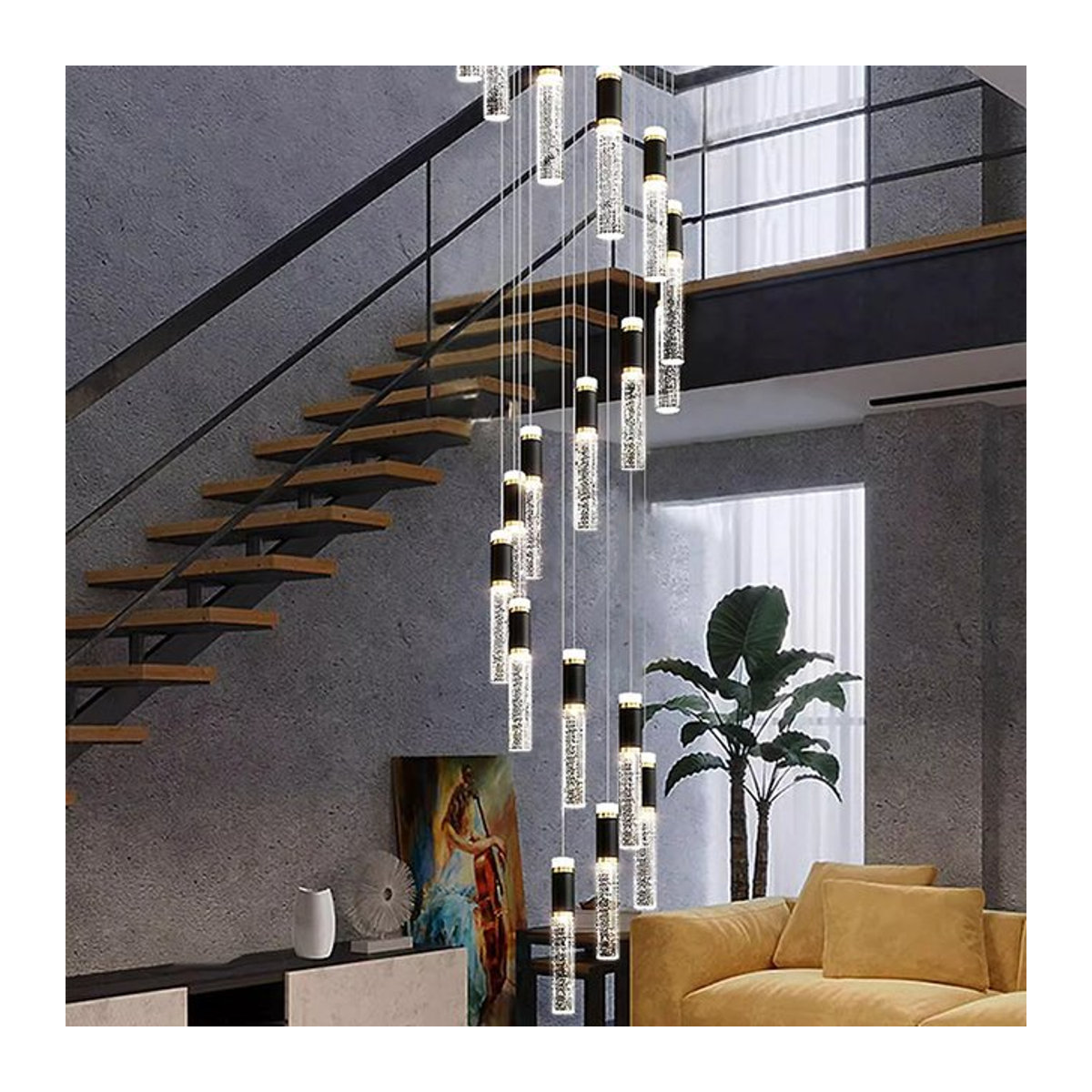 Gbbmade Moderne Ring LED Pendelleuchte in Schwarz/Weiß für Wohnzimmer und Esszimmer - Bild 1