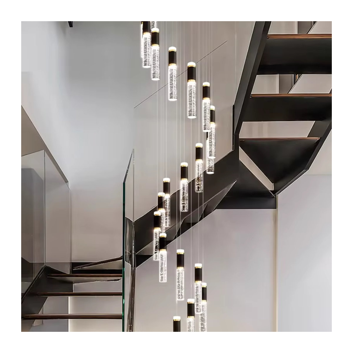 Gbbmade Moderne Ring LED Pendelleuchte in Schwarz/Weiß für Wohnzimmer und Esszimmer - Bild 2