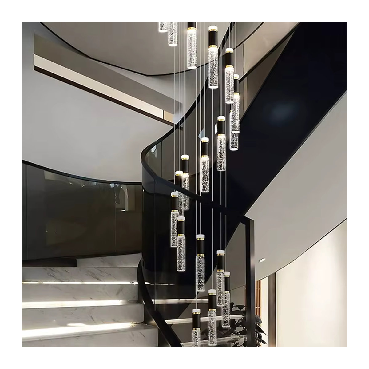 Gbbmade Moderne Ring LED Pendelleuchte in Schwarz/Weiß für Wohnzimmer und Esszimmer - Bild 6