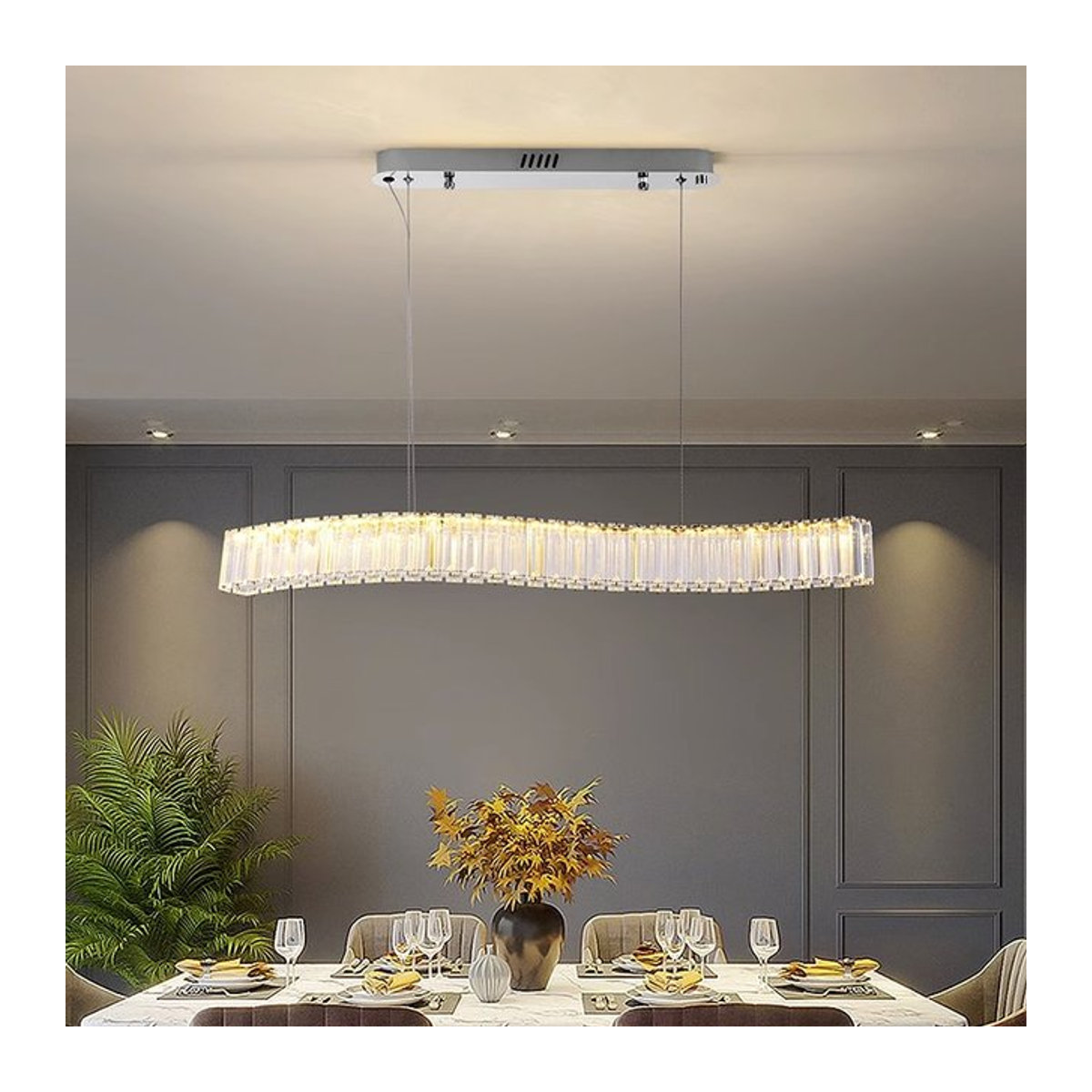 Gbbmade Pendelleuchte im skandinavischen Design aus Glas in Silber - Bild 1