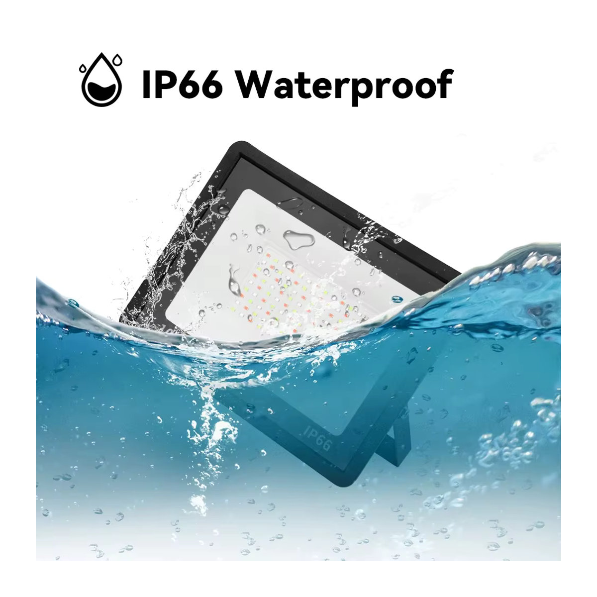 GBKOF RGB LED Außenstrahler Schwarz IP66 Wasserdicht mit Fernbedienung und Dimmfunktion 100W - Bild 3