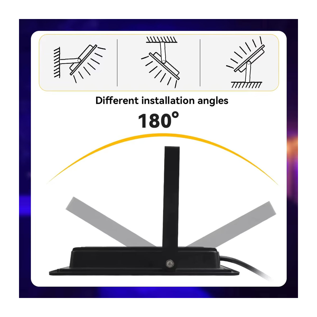 GBKOF RGB LED Außenstrahler Schwarz IP66 Wasserdicht mit Fernbedienung und Dimmfunktion 100W - Bild 5