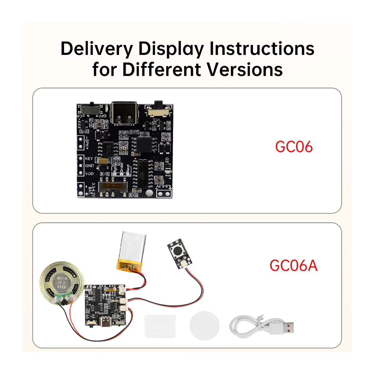 GC06/GC06A Musikmodul für Grußkarten mit MP3-Download und Sprachaufnahme in Schwarz - Bild 5