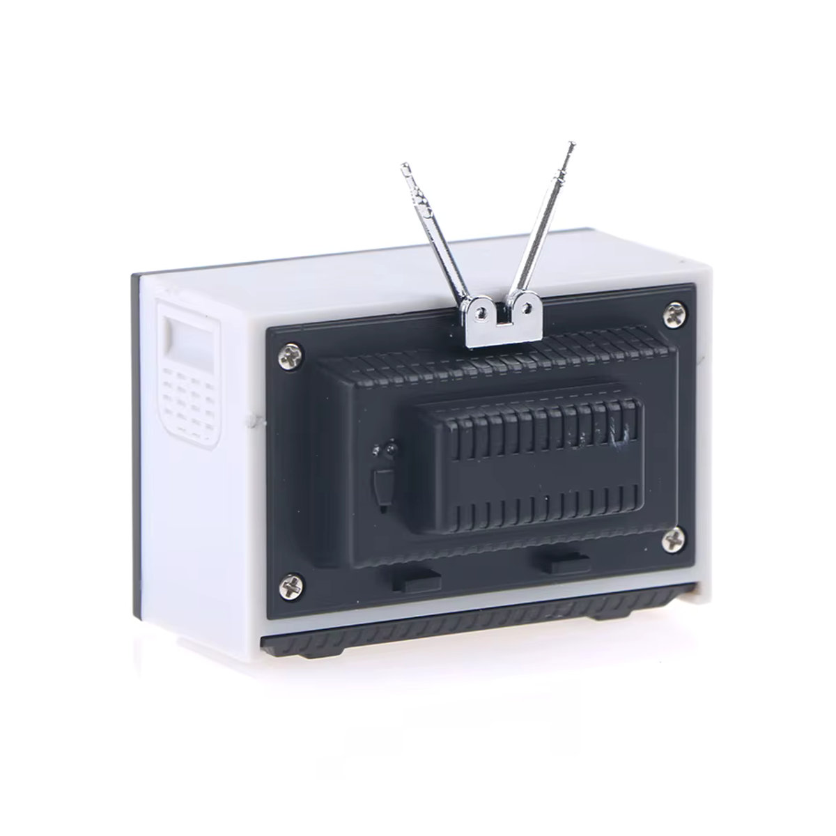 GCDHome Mini Retro TV Miniatur Ornament in Beige aus Kunststoff, B/T/H: 5,7 x 2,4 x 3,4 cm - Bild 2