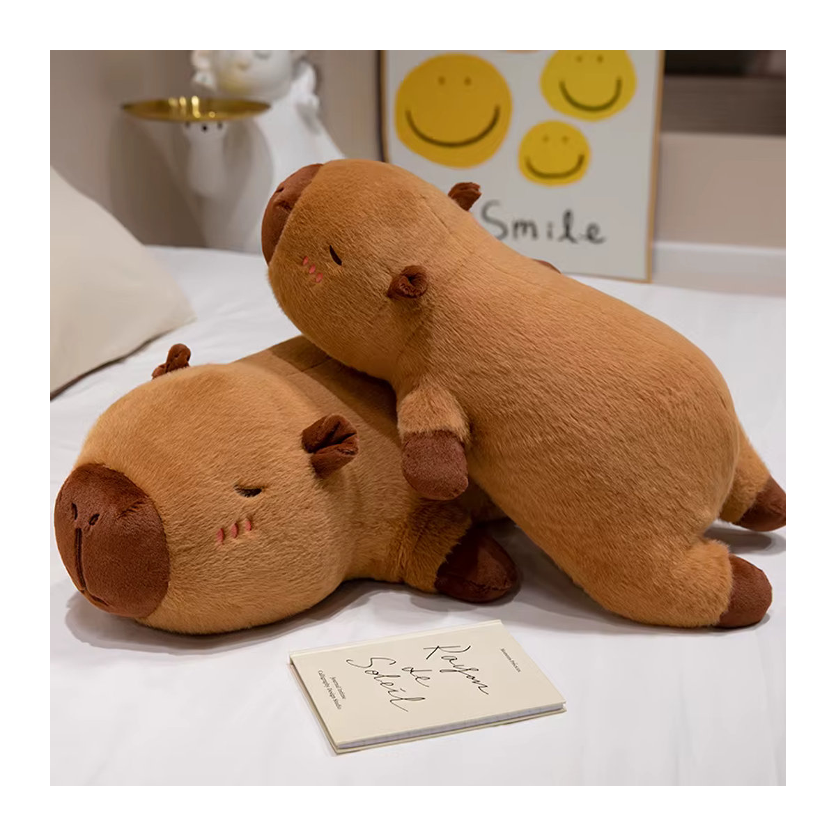 GDzaccly Capybara Cartoon Kissen in Braun, langes Streifen-Kissen für Beine und zum Schlafen, 60-100 cm lang - Bild 2