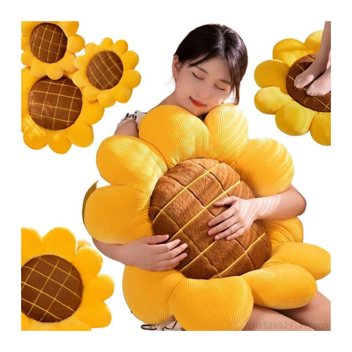 GDzaccly Sonnenblume Plüschkissen Gelb als weiches Dekokissen und Geschenk für Mädchen - Bild 1