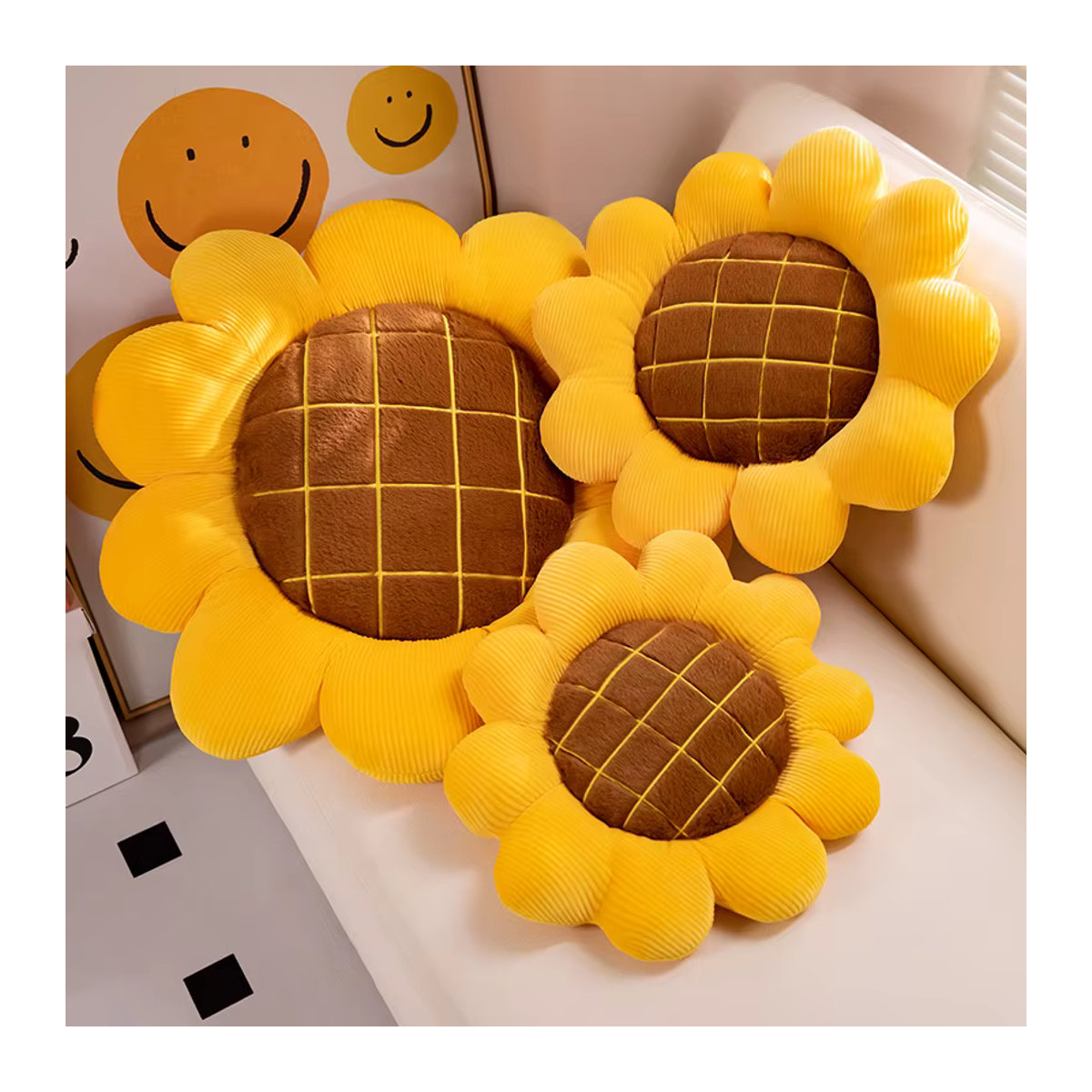GDzaccly Sonnenblume Plüschkissen Gelb als weiches Dekokissen und Geschenk für Mädchen - Bild 3