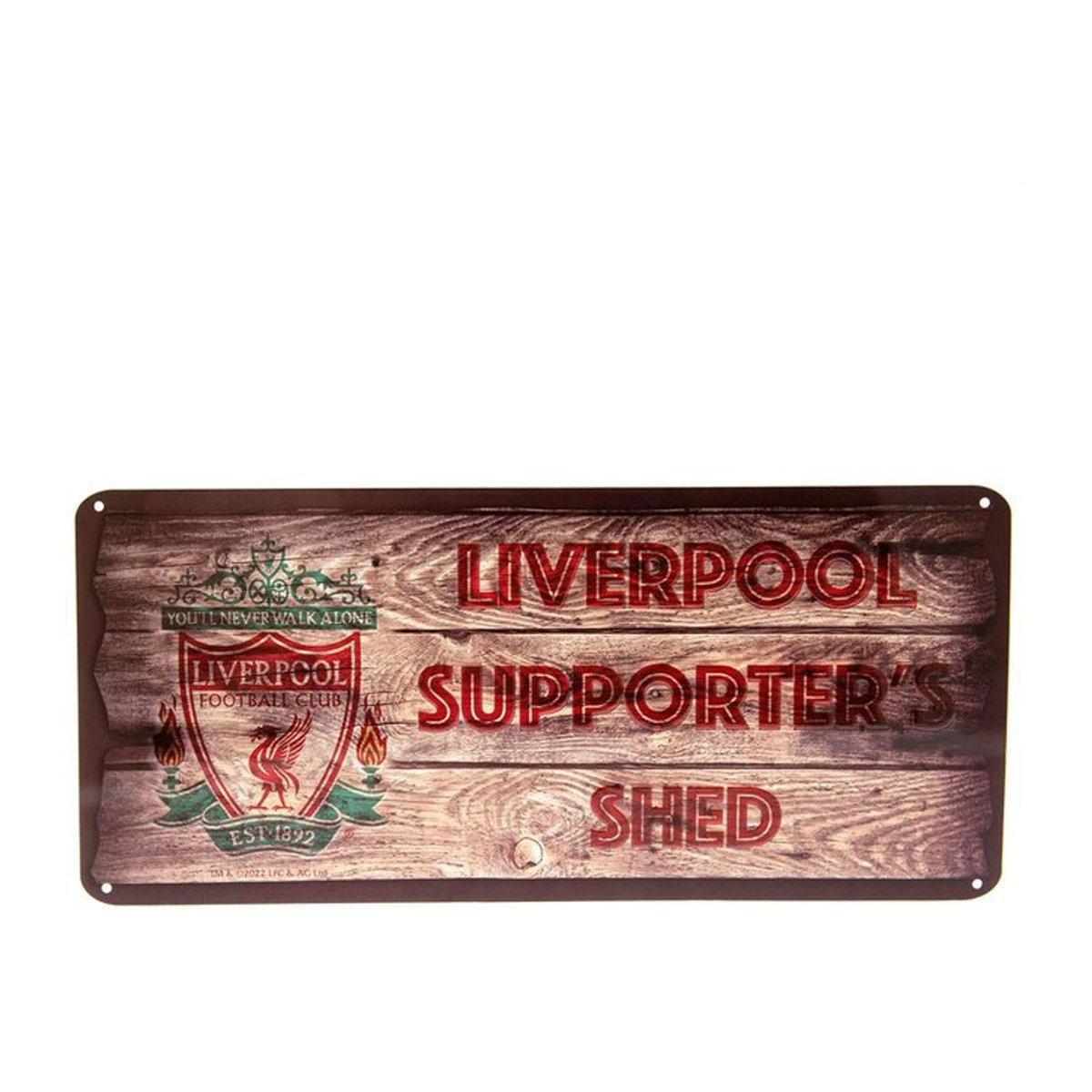 Gedenktafel Liverpool FC Supporters Shed aus Metall in Braun im Vintage-Design - Bild 1
