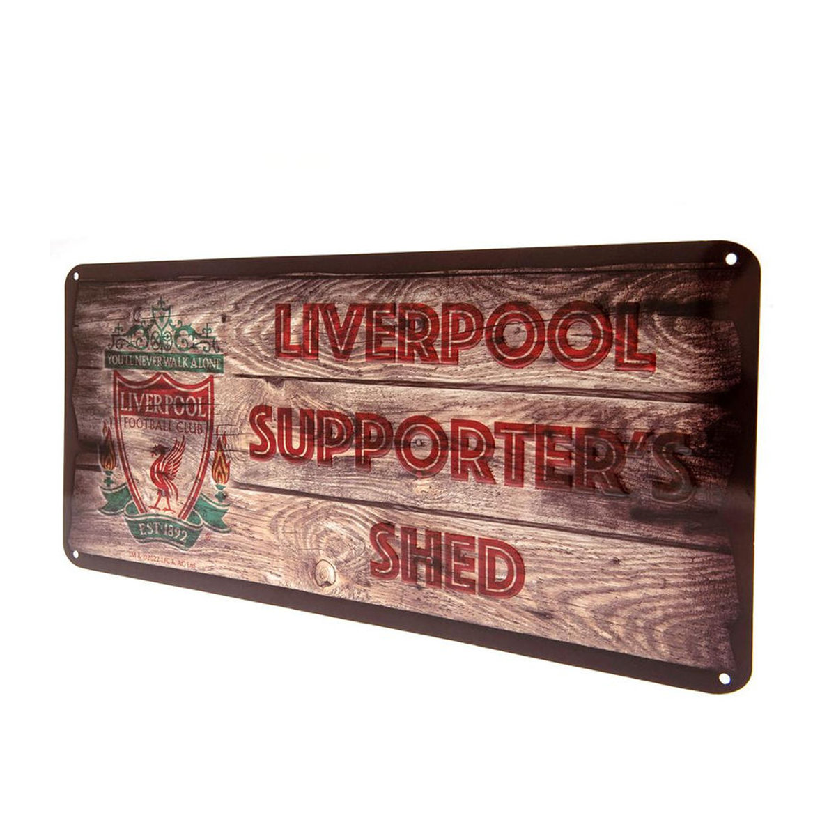 Gedenktafel Liverpool FC Supporters Shed aus Metall in Braun im Vintage-Design - Bild 3