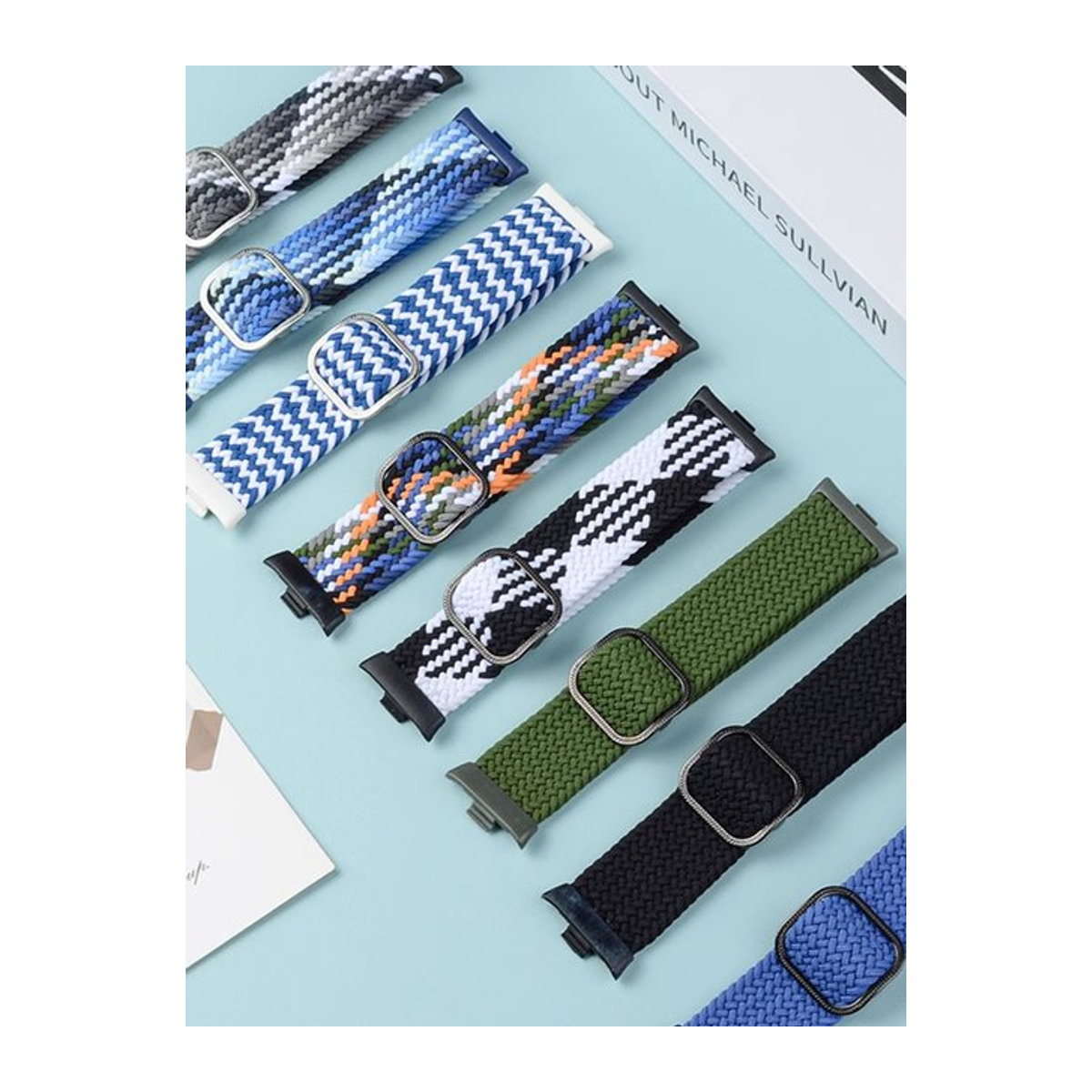 Geflochtenes Sport-Nylon Armband für Xiaomi Redmi Watch 4 und Mi Band 8 Pro, elastisch und verstellbar, Bunt - Bild 1
