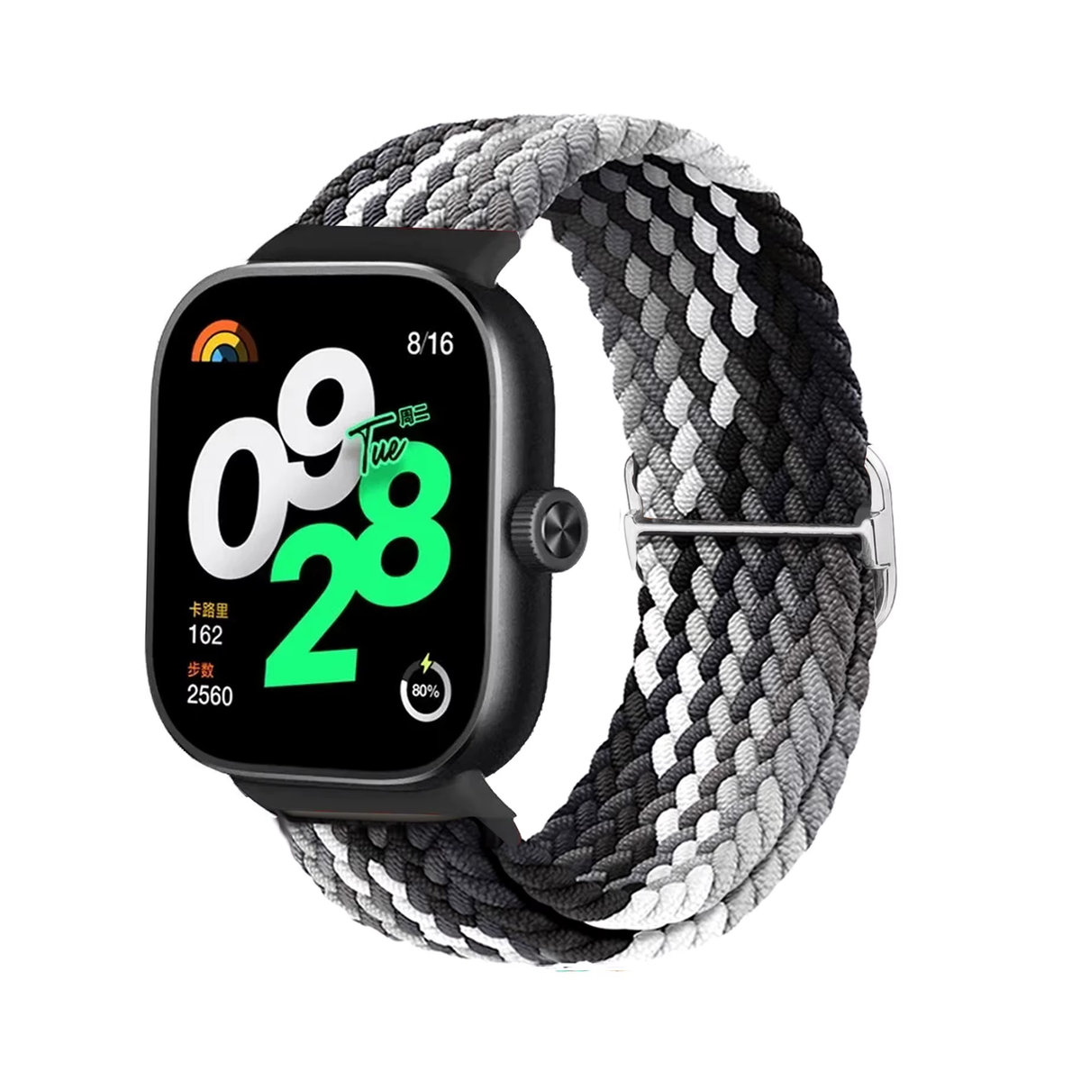 Geflochtenes Sport-Nylon Armband für Xiaomi Redmi Watch 4 und Mi Band 8 Pro, elastisch und verstellbar, Bunt - Bild 2