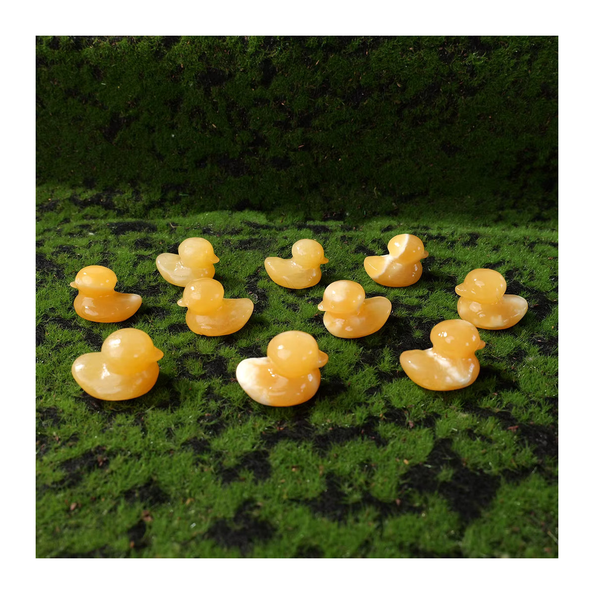 Gelbe Ente aus natürlichem Calcit-Kristall als dekoratives Stein-Ornament für deinen Schreibtisch - Bild 5