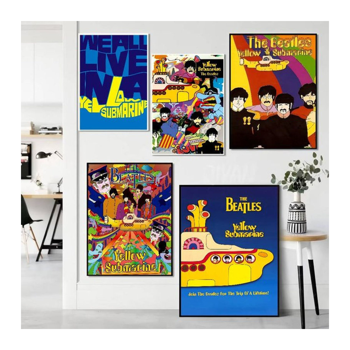 Gelbes U-Boot Anime Poster im Vintage-Stil als klebrige Wanddekoration für dein Zuhause - Bild 1