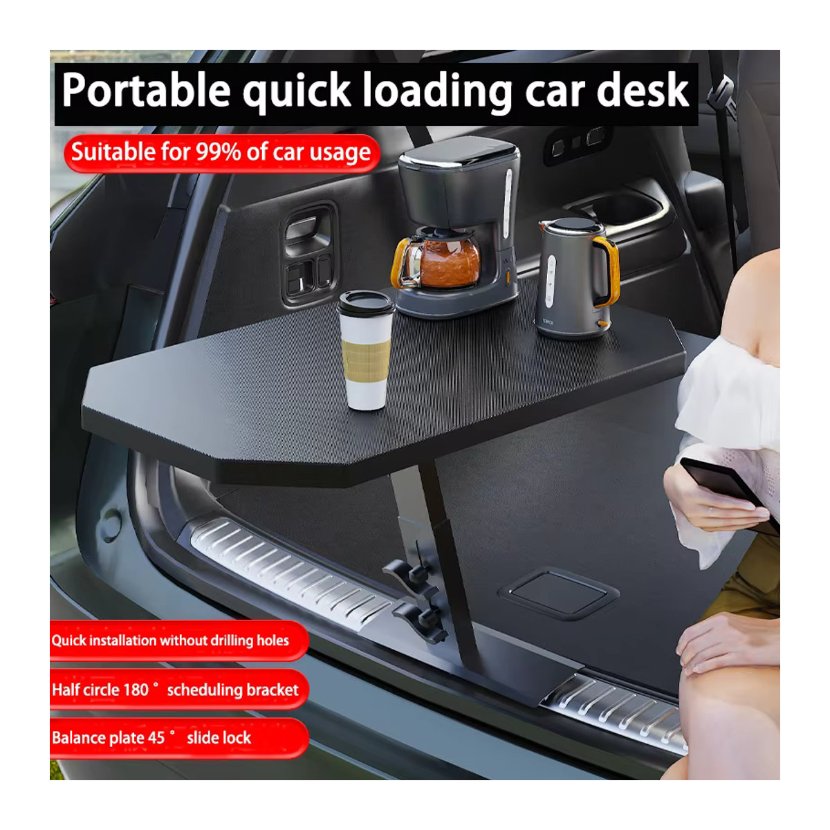 General Motors Klappbarer Camping-Esstisch und Tragbarer Computertisch - Bild 3