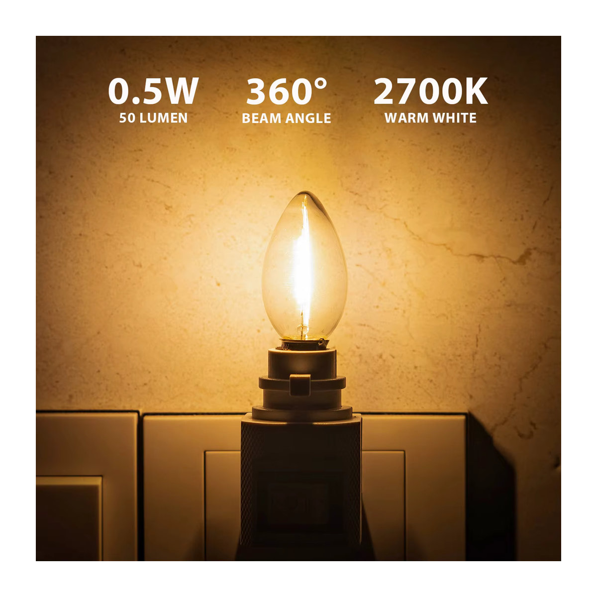 Genixgreen 6er-Pack C7-Kandelaber-LED-Glühbirnen E14 in Warmweiß im Retro-Design - Bild 2