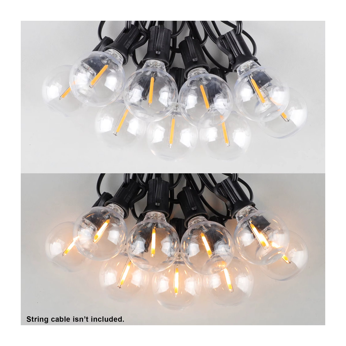 Genixgreen G40 LED-Glühbirne E12 Sockel warmweiß 2700K aus bruchsicherem Kunststoff für Solar-Lichterketten - Bild 4