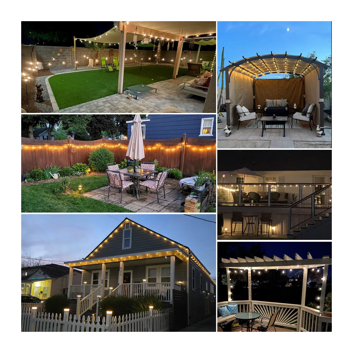 Genixgreen Solar Lichterkette LED Outdoor Schwarz Retro Bruchsicher mit G40 Solarleuchten für Pergola und Terrasse - Bild 4