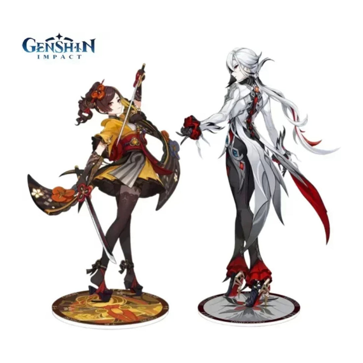 Genshin Impact Acryl-Aufsteller mit Charakteren Arlecchino und Chiori, mehrfarbiges Anime-Display aus Kunstharz und Kunststoff - Bild 1