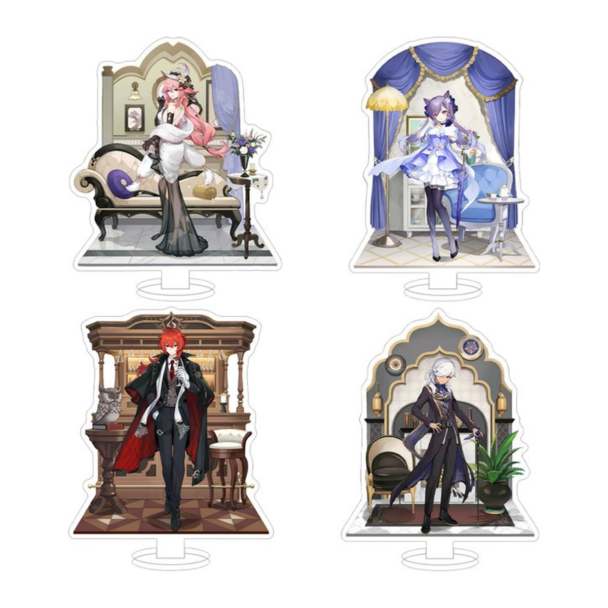 Genshin Impact Brilliant Night Banquet Series Acrylständer Anime Figur als Schreibtisch Ornament, mehrfarbig - Bild 1
