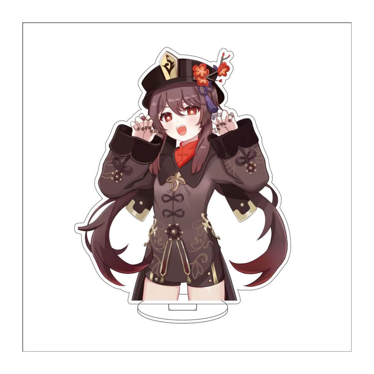 Genshin Impact Hu Tao Anime Acryl-Aufsteller, mehrfarbige Figur aus Kunststoff, Höhe: 16 cm - Bild 1