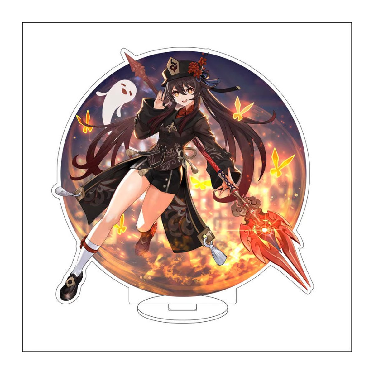Genshin Impact Hu Tao Anime Acryl-Aufsteller, mehrfarbige Figur aus Kunststoff, Höhe: 16 cm - Bild 4