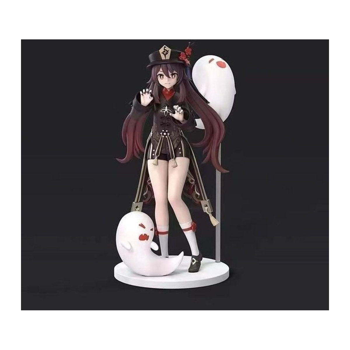 Genshin Impact Hu Tao und Raiden Shogun Actionfiguren als Kawaii Cartoon Modell Puppen aus Kunststoff in Schwarz als Desktop Ornamente - Bild 1