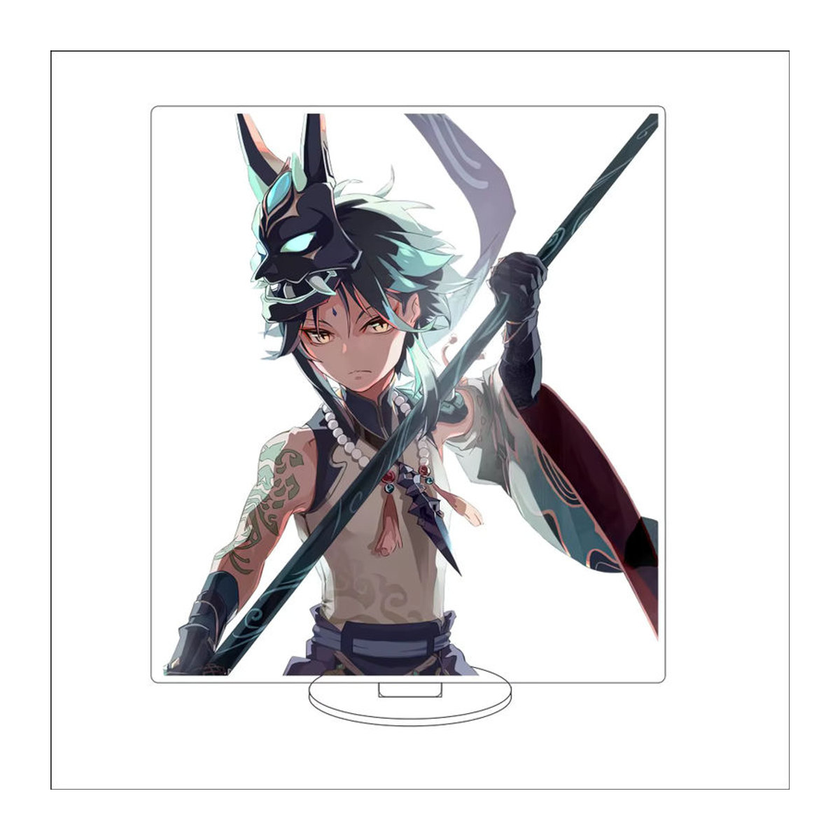 Genshin Impact Xiao Anime Figur als dekoratives Standmodell aus Kunststoff, Höhe: 16 cm, mehrfarbig - Bild 3