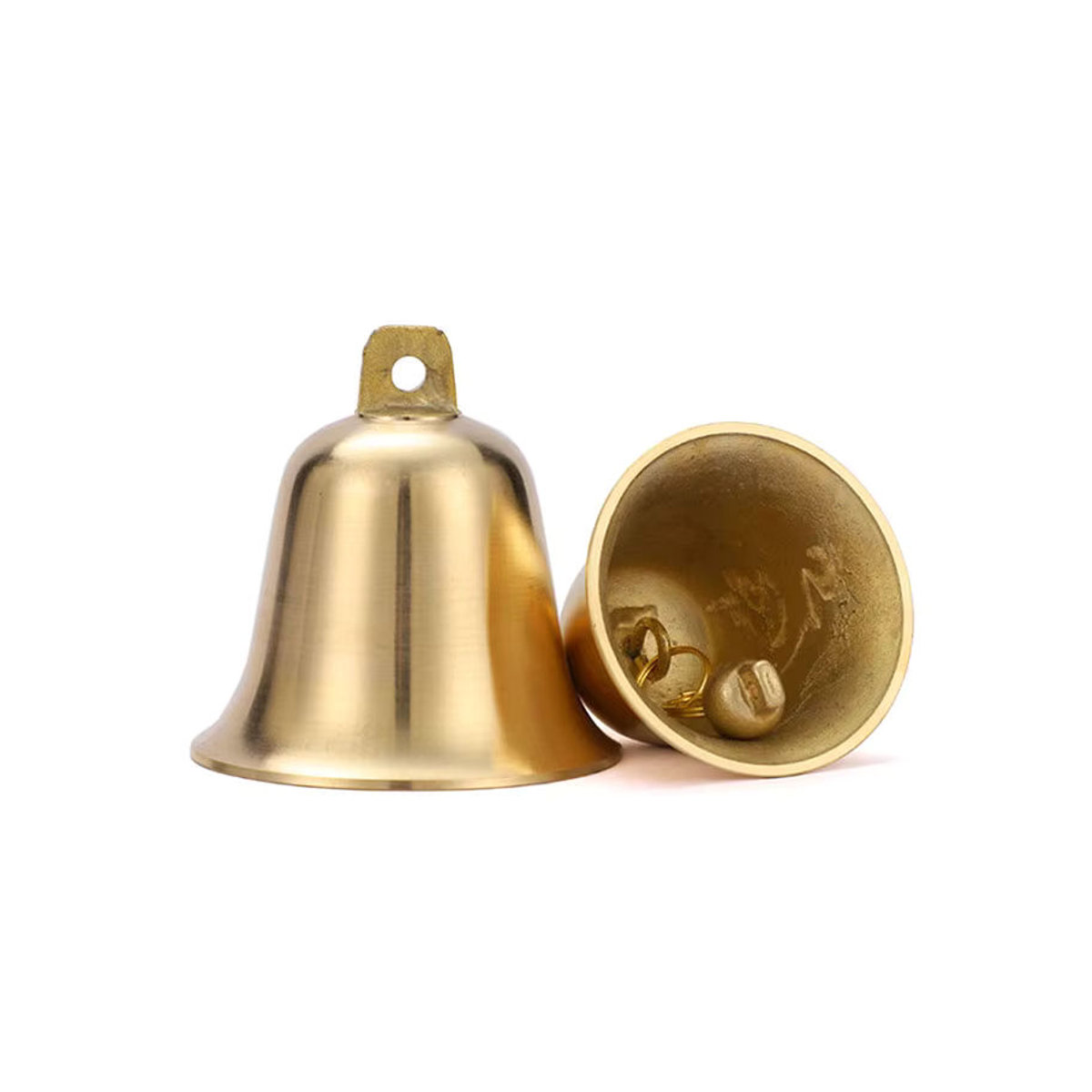 Geometrische Windspiel Glocke aus Kupfer und Messing in Gold für Garten und Hof zur hängenden Dekoration - Bild 2