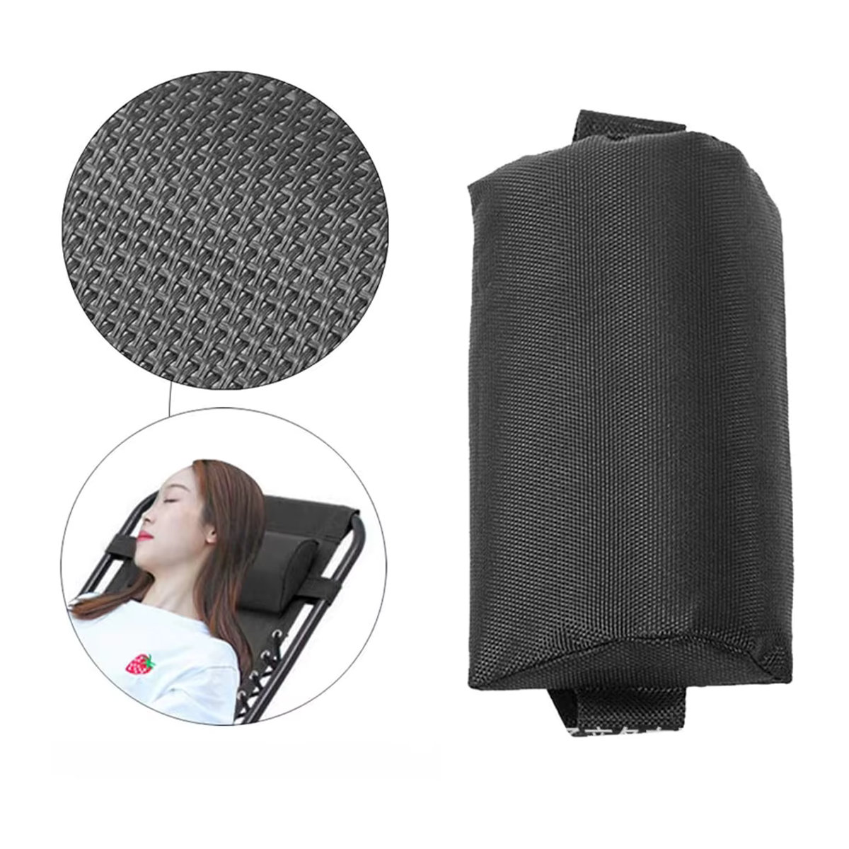 Geometrisches Sonnenliege Kissen mit Nackenstütze und Kopfstütze in Braun oder Schwarz - Bild 4
