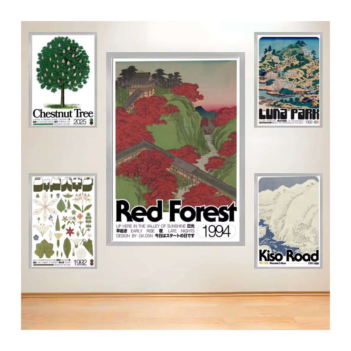 George Kempster Poster Landschaft Vintage Wandkunst mehrfarbig selbstklebend Hochformat - Bild 2