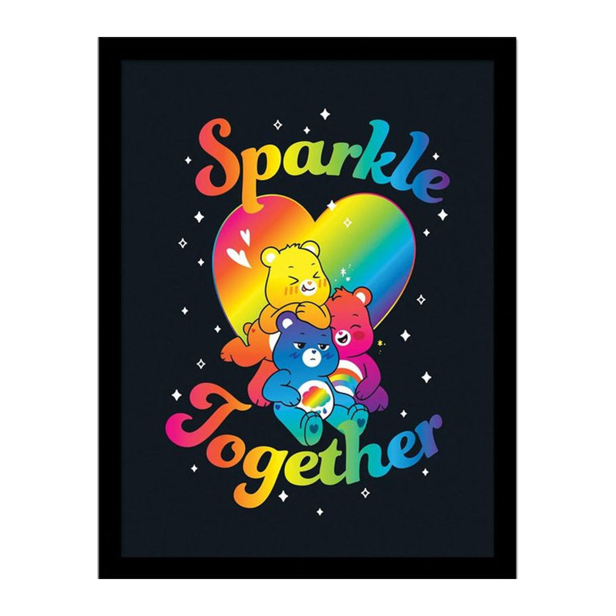 Gerahmtes Care Bears Poster Sparkle Together in Schwarz, 40 x 40 cm - Bild 1