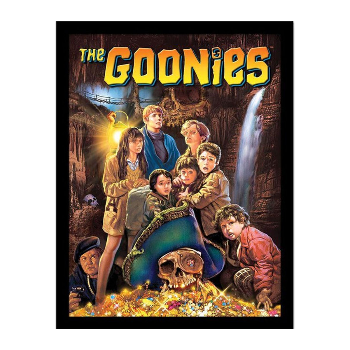 Gerahmtes Poster Die Goonies in Schwarz mit Acrylglas und Kunststoffrahmen, 40 cm - Bild 1