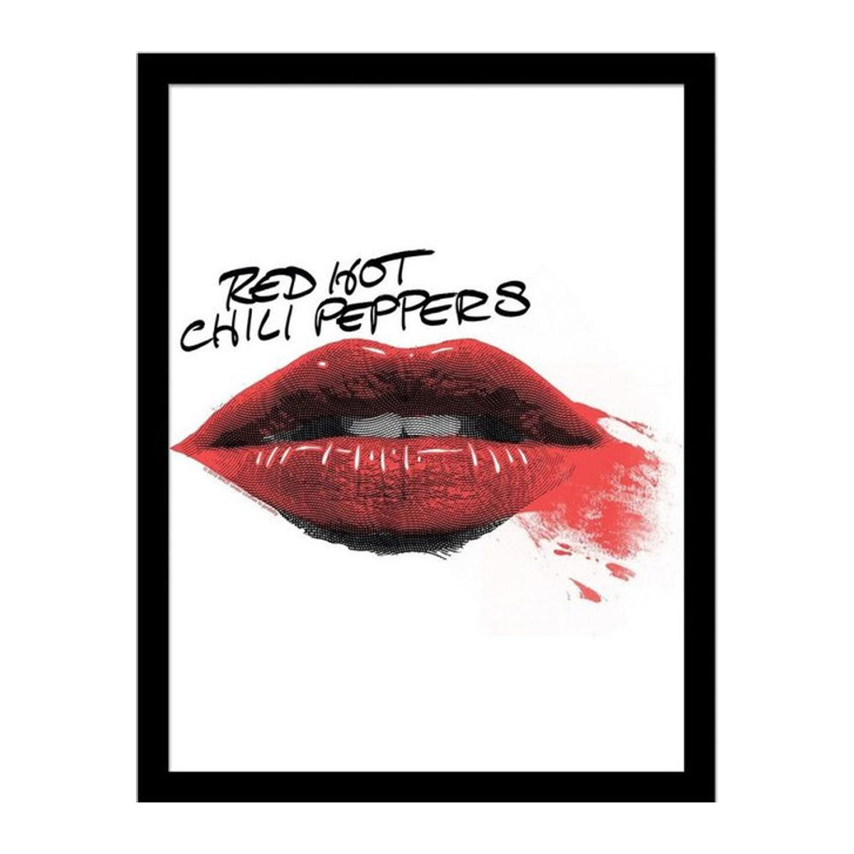Gerahmtes Red Hot Chili Peppers Lippen Poster in Weiß, Breite: 45 cm, Höhe: 45 cm - Bild 1